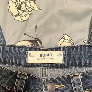 Hollister Blue Washed Low-Rise Super Baggy Jeans